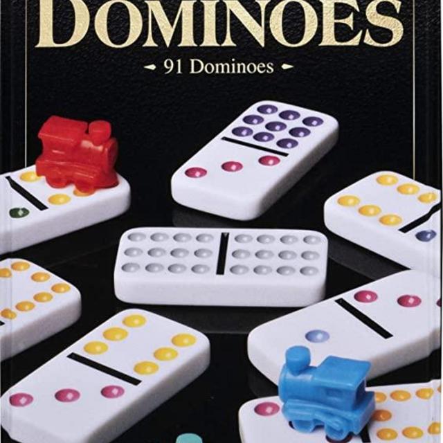 Spin Master Games Double Twelve Dominoes Set in Storage Tin, for Families and Kids Ages 8 and up