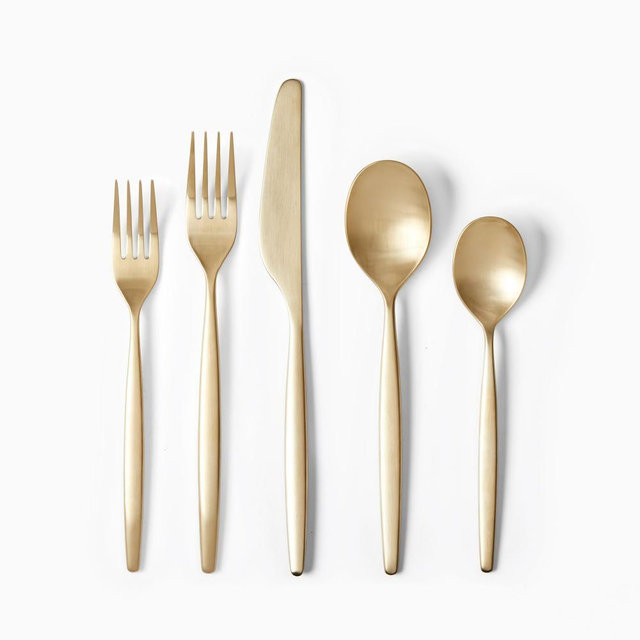 Sidney Flatware, 5-Piece, Gold Satin
