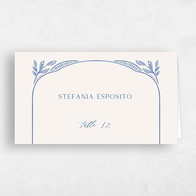 Blue Vintage Wedding Place Card - Caleania
