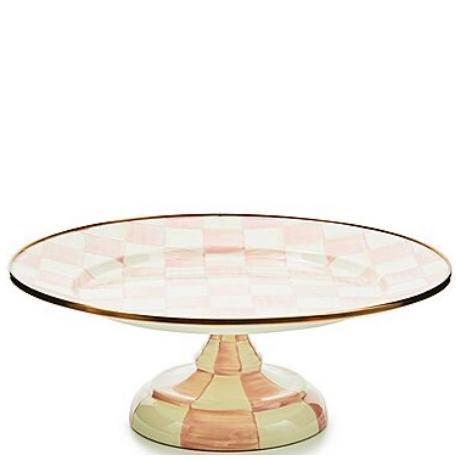 MacKenzie-Childs Check Enamel Pedestal Platter - Small