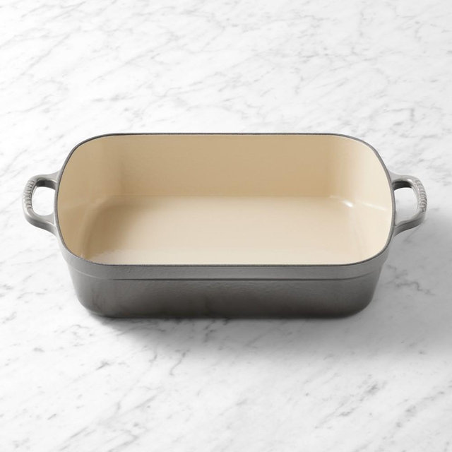 Le Creuset Signature Enameled Cast Iron Rectangular Roasting Pan, 5 1/4-Qt., Oyster