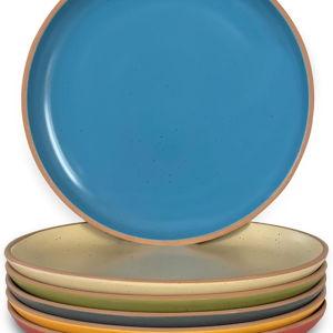 MORA Ceramic Artisan Matte Plates Set, 7.8 in - Set of 6 - The Dessert, Salad, Appetizer, Small Dinner etc Plate. Microwave, Oven, and Dishwasher Safe, Scratch Resistant. Kitchen Porcelain Dish