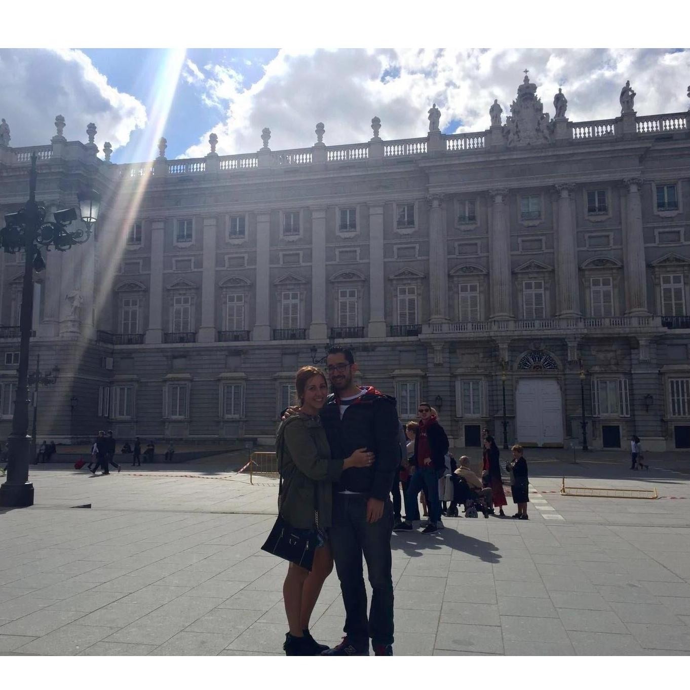 One of our first pictures together, in front the Royal Palace