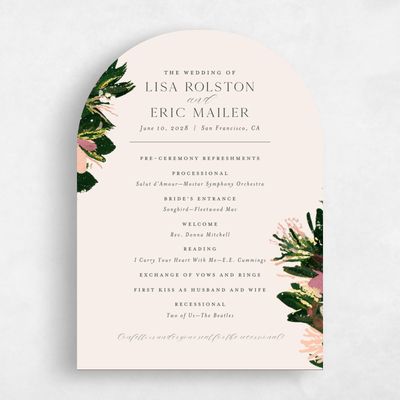 Beige Arch Wedding Program - Bloomsbury Foil