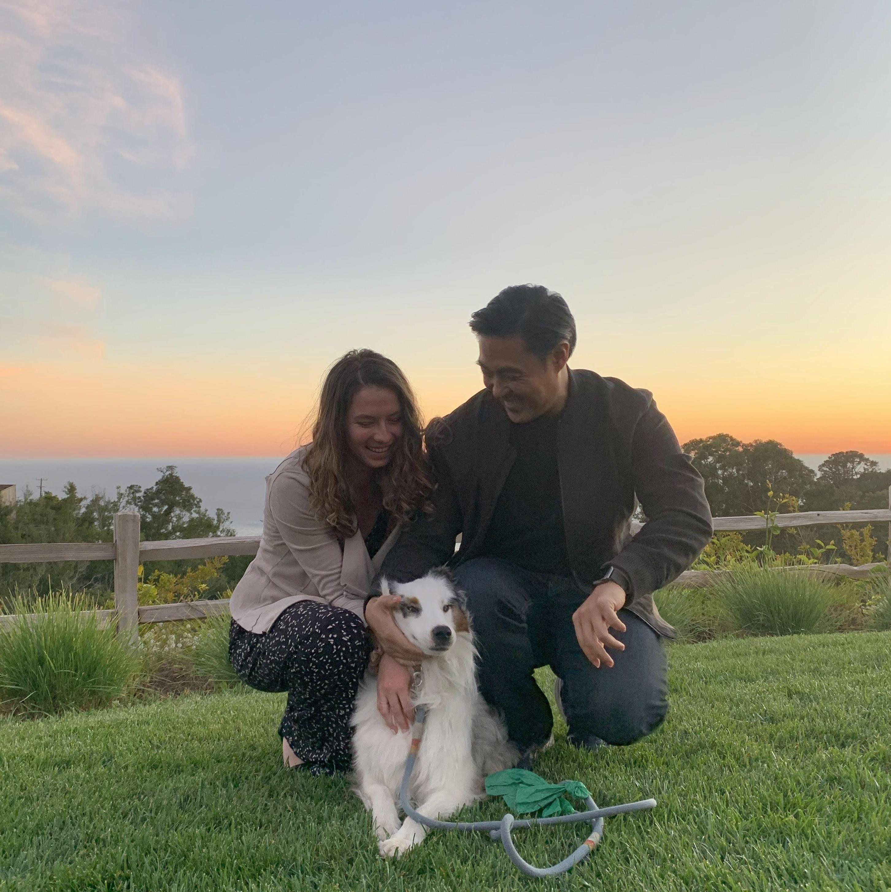 The evening of the proposal in Big Sur.