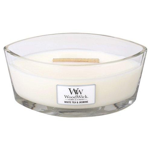 WoodWick White Tea Jasmine Hearthwick Ellipse Candle, 16 oz.