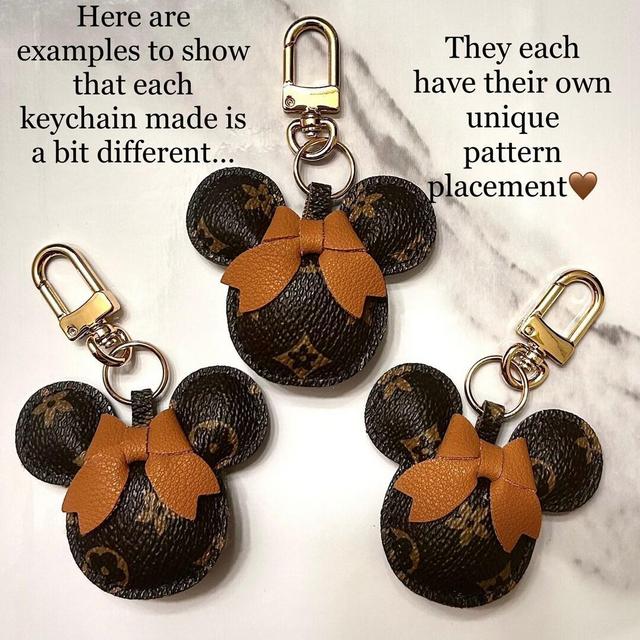 Bundle of 3, Special Deal -Mini Mouse Bow Monogram Luxury Keychain - Multiple Colors Available