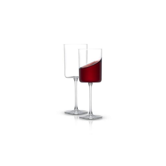 JoyJolt Claire Crystal Red Wine Glasses – Set of 2 - 14-Ounce Wine Glass Set – Made in Europe