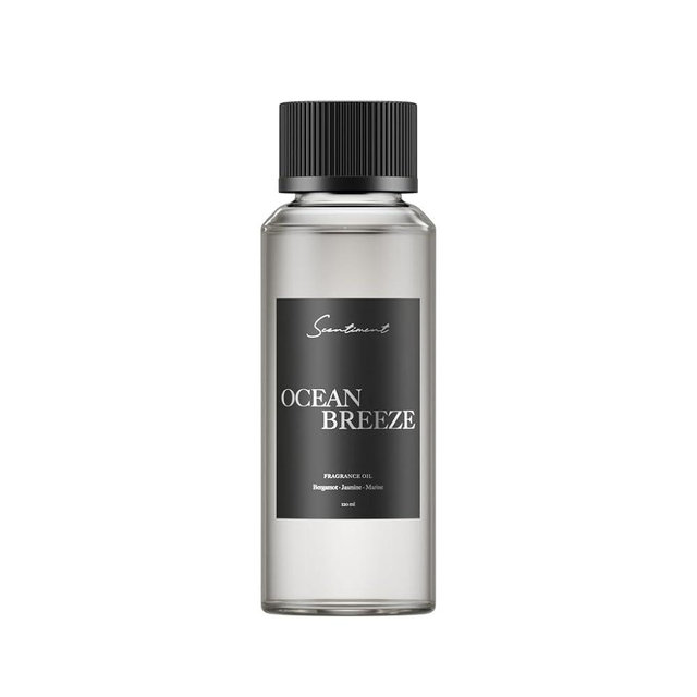 Scentiment Diffuser Oil - Ocean Breeze | Inspired by Five Star Hotels' Lobby Scent | Luxurious Scent with Notes of Bergamot, Lemon, Jasmine with Marine & Amber (120ml)