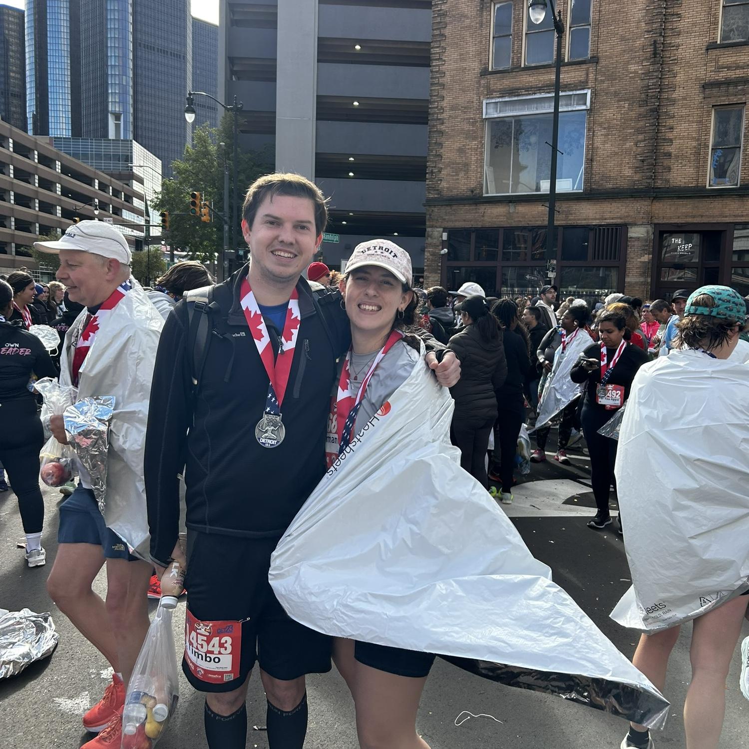 We ran the Detroit Free Press Half Marathon together! (At very different paces)