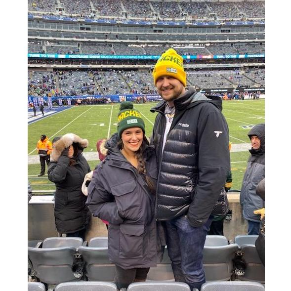 Sam's Christmas present: Tickets to his first NFL game. GO PACKERS!