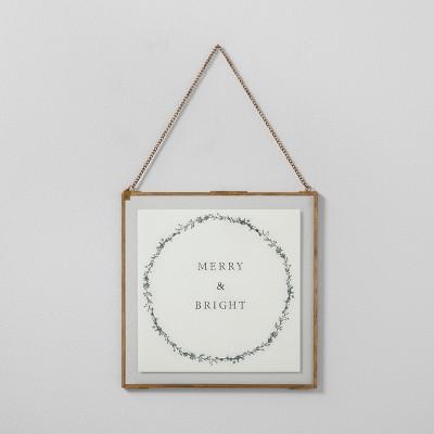 Product description page - Merry & Bright Framed Wall Art (12"x12") - Brass - Hearth & Hand™ with Magnolia