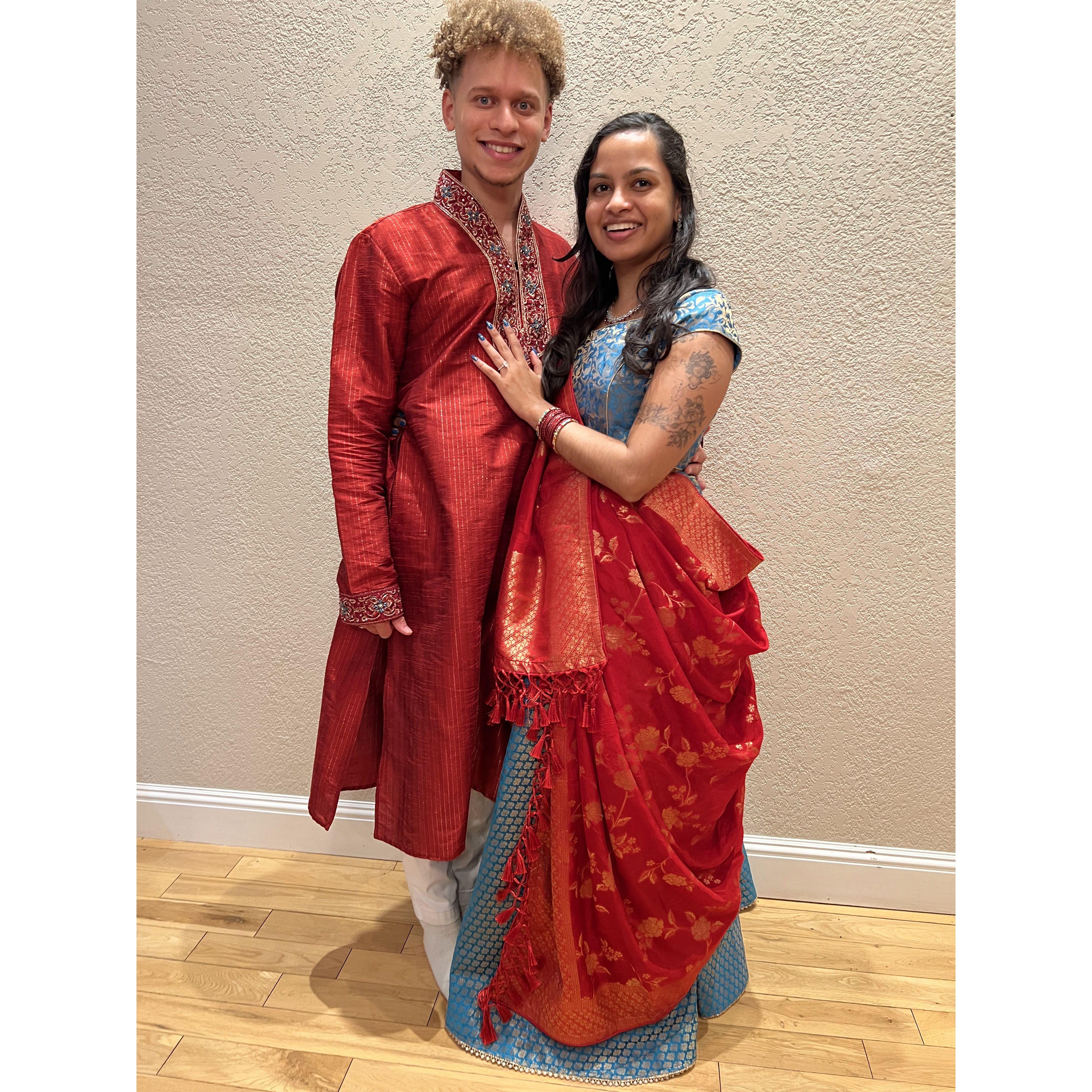 California in October 2024 to celebrate our engagement with Shailja's family