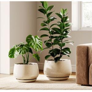 LE TAUCI Ceramic Plant Pots, Set of 2