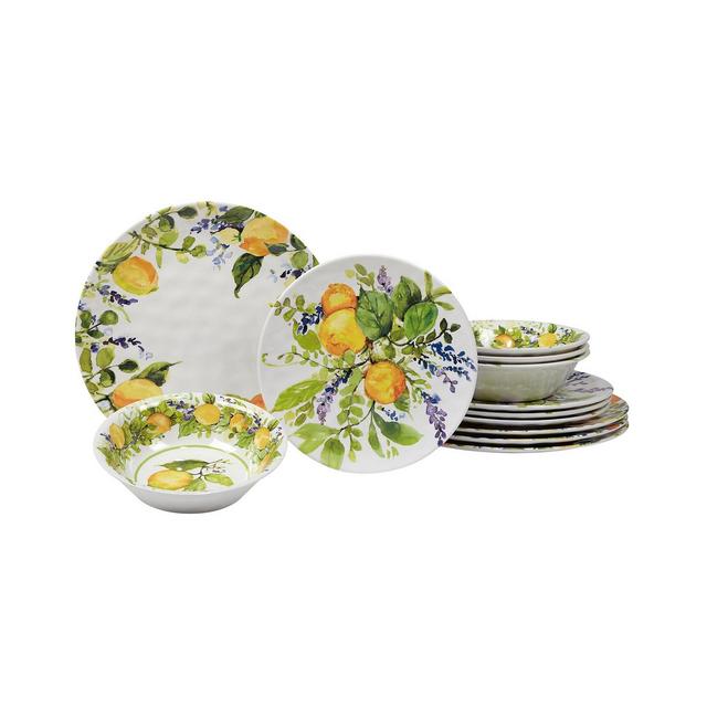 Certified Lemon Zest 12 Piece Melamine Dinnerware Set