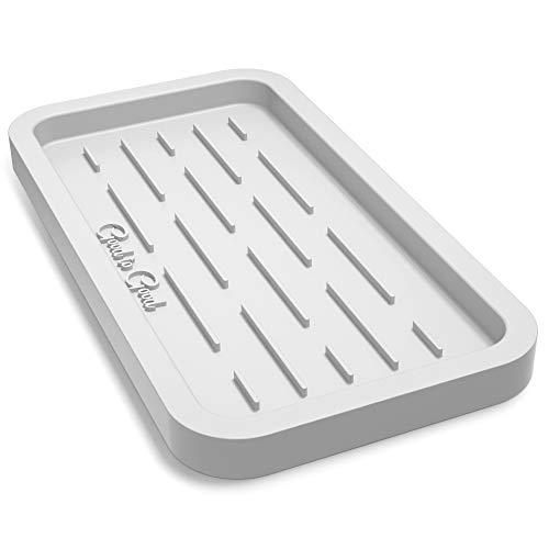 GOOD TO GOOD Sponge Holder - Kitchen Sink Organizer Tray for Sponges, Soap Dispenser, Scrubber, and Other Dishwashing Accessories - Light Gray Like White