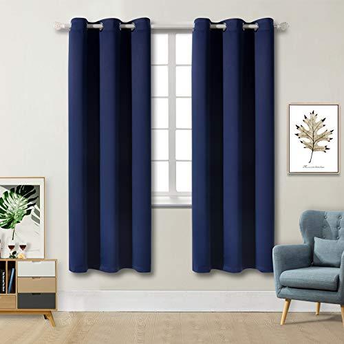 BGment Blackout Curtains for Living Room - Grommet Thermal Insulated Room Darkening Curtains for Bedroom, Set of 2 Panels (42 x 72 Inch, Navy Blue)