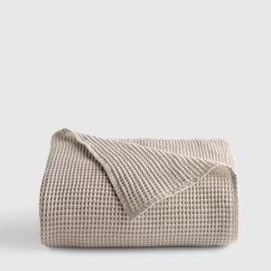 Organic Waffle Bed Blanket in Dove
