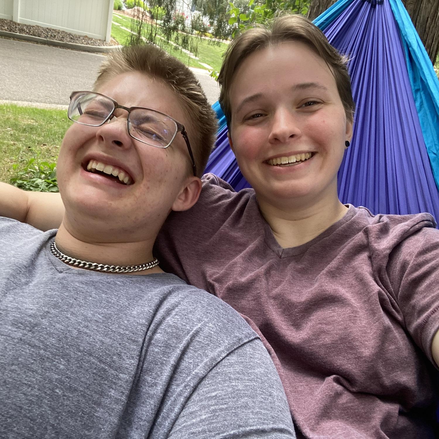 Our first photo together! Fun fact - this picture was taken in the annual garden, which is adjacent to the perennial garden where we got engaged.