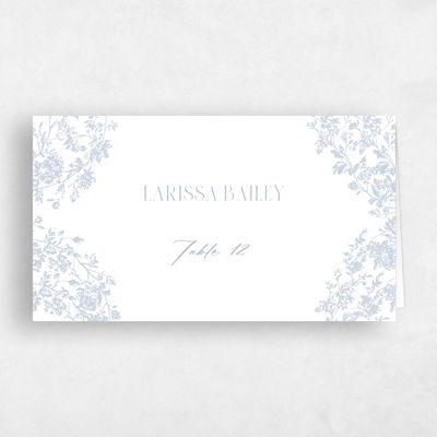 Sweet Blue Wedding Place Card - Treviso