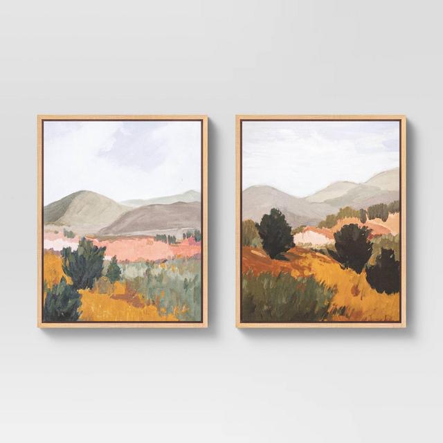 (Set of 2)16" x 20" Back Country I & II Framed Canvas - Threshold™