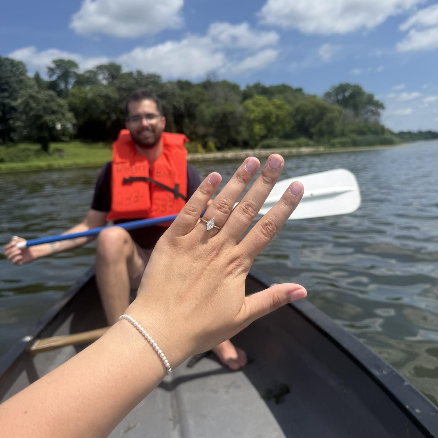 Post-engagement canoe ride… soaking in the bliss