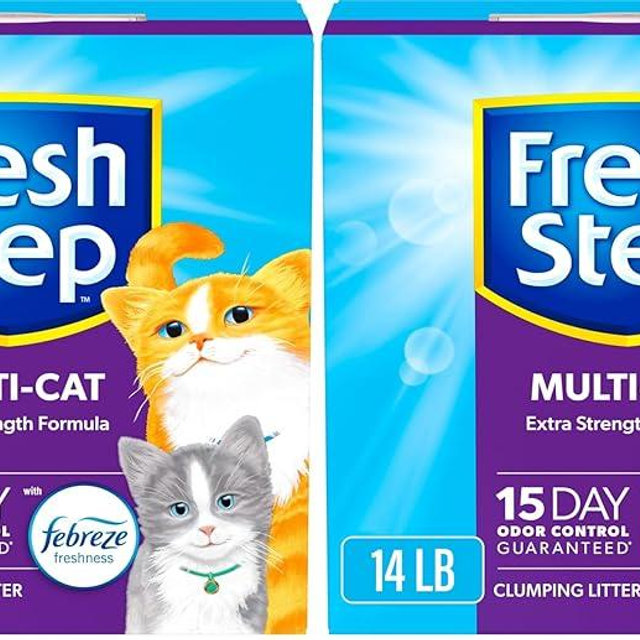Fresh Step Clumping Cat Litter, Multi-Cat Odor Control, 14 lbs (Pack of 2)