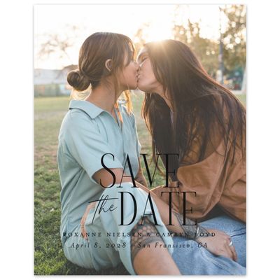 White Elegant Wedding Digital Save the Date - Kosrae Portrait