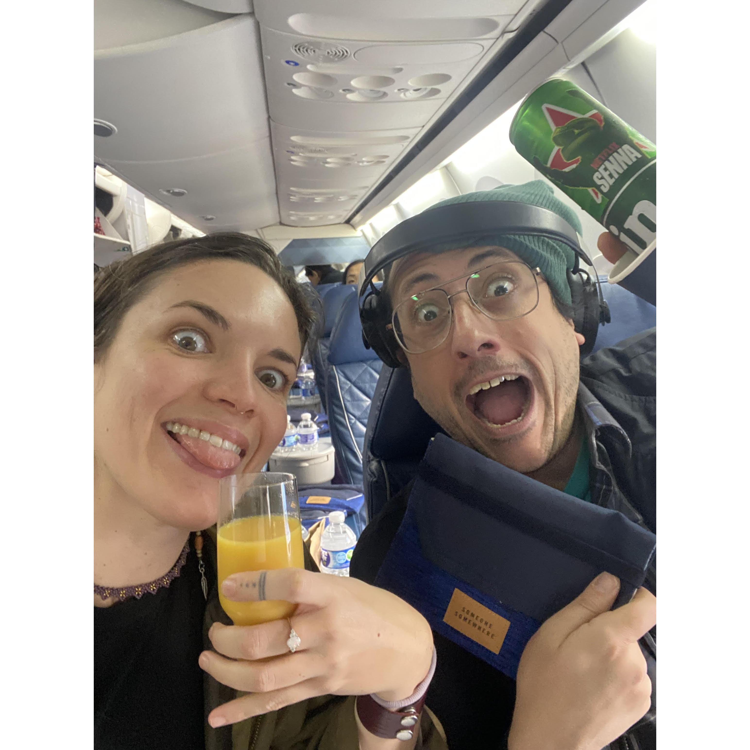 We scored First Class on our most recent flight to Colombia!