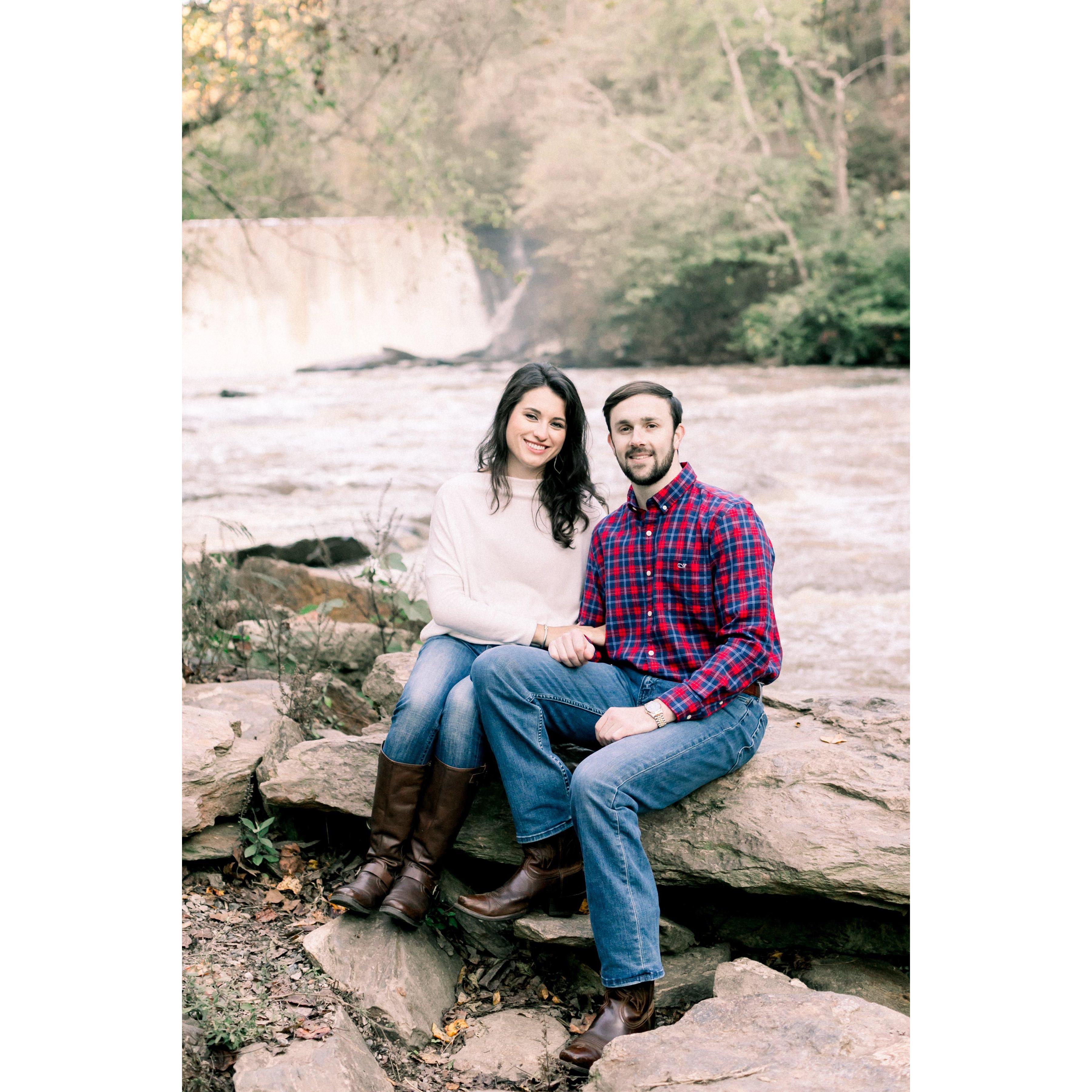 Engagement Photos in Rosewell Mill Park - Abby Byrd Photography
