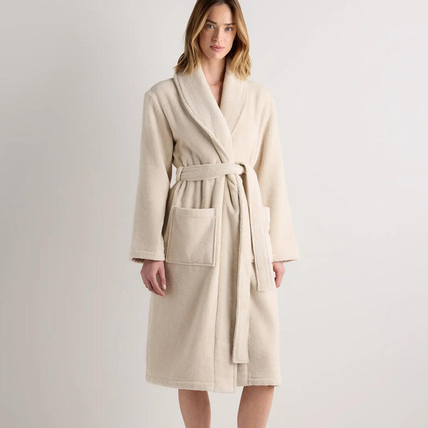 Plush Turkish Cotton Terry Robe - Birch, XS