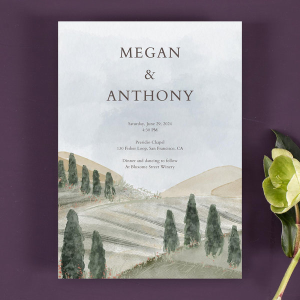 Zola Wedding Invitations - Oakhurst Portrait
