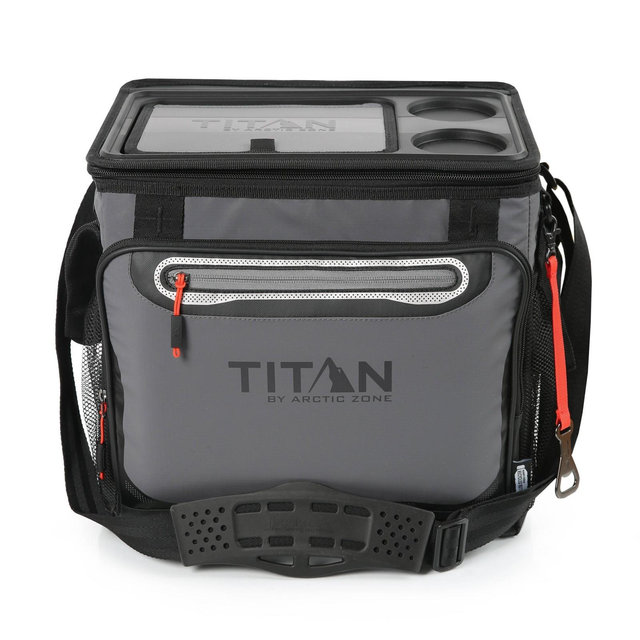Titan by Arctic Zone 40 Cans/26.5qt Collapsible Table Top Soft-Sided Cooler - Sharkskin Gray