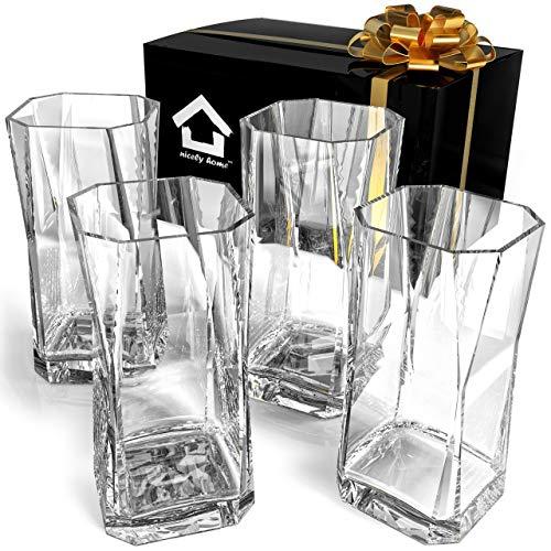 Highball Glasses - Drinking Glasses Set of 4 - Cocktail Glasses 17oz - Glass Water – Glassware Set – Large Bar Glasses - Housewarming Gift