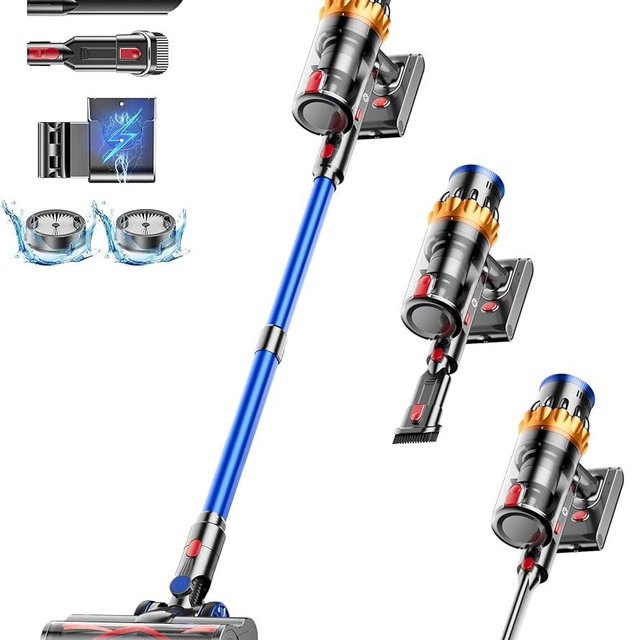 NADALY Cordless Vacuum Cleaner, 550W/45Kpa Vacuum Cleaner for Home, Up to 65Mins Runtime Stick Vacuum, Anti-Tangle & Auto Mode Lightweight Vacuum, Wireless Vacuum for Pet Hair Carpet Hardwood Floor