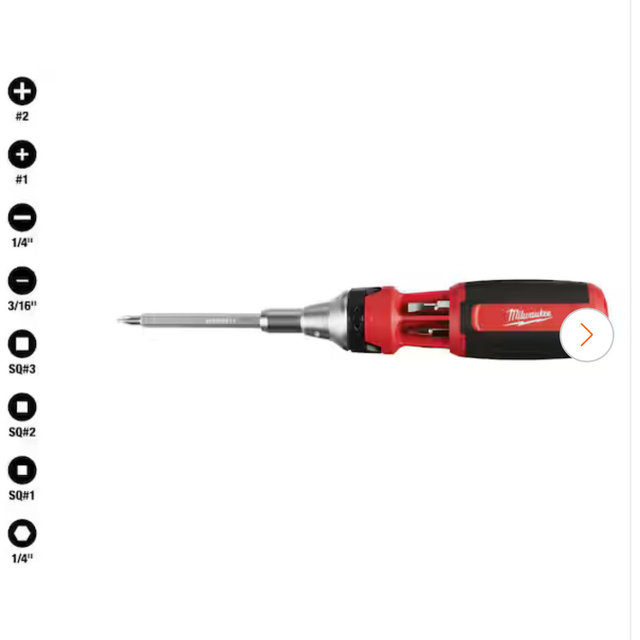 Milwaukee 9-in-1 Square Drive Ratcheting Multi-Bit Screwdriver 48-22-2322