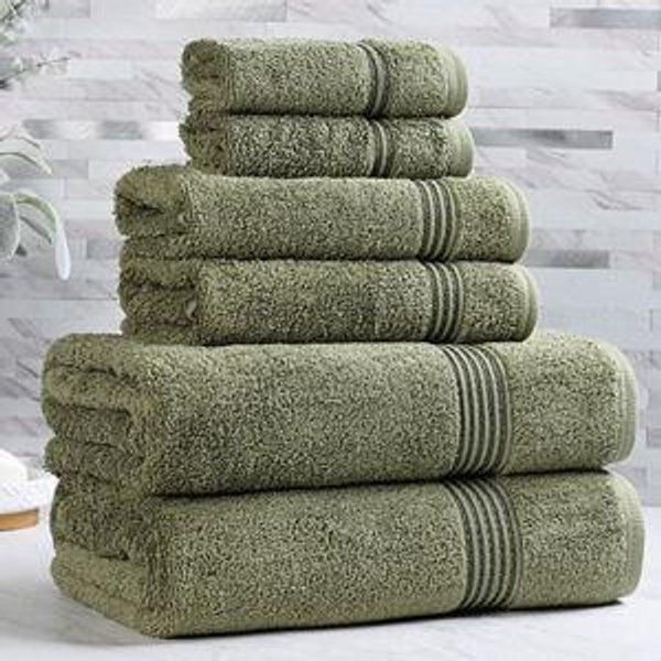 SUPERIOR® Heritage Collection | Luxury Egyptian Cotton 6-pc. Quick Dry Solid Bath Towel Set - Mocha