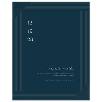 Deepest Teal, Blue Wedding Digital Save the Date - Callum Portrait