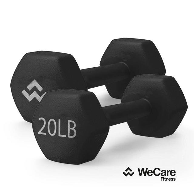 WECARE Neoprene Dumbells 2pc - Black 20lbs
