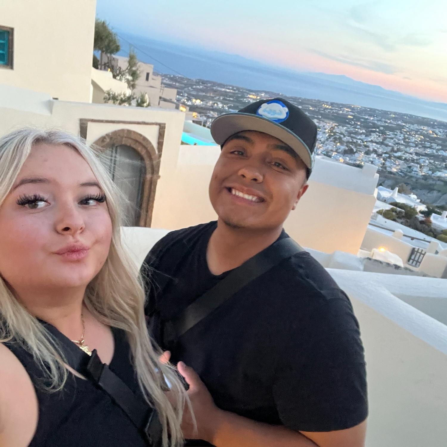 the day we arrived in Santorini, Greece