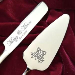 Wedding Cake Knife Set Personalized Monogram Knife Wedding Engraved Cake Spatula Wedding Gift Idea Housewarming Gift Stainless Steel