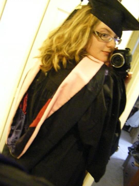 Julia, on her graduation day, wore the colors for Pi Kappa Lambda, the music honor society she had been elected into her junior year by more than 12 of her peers or teachers.