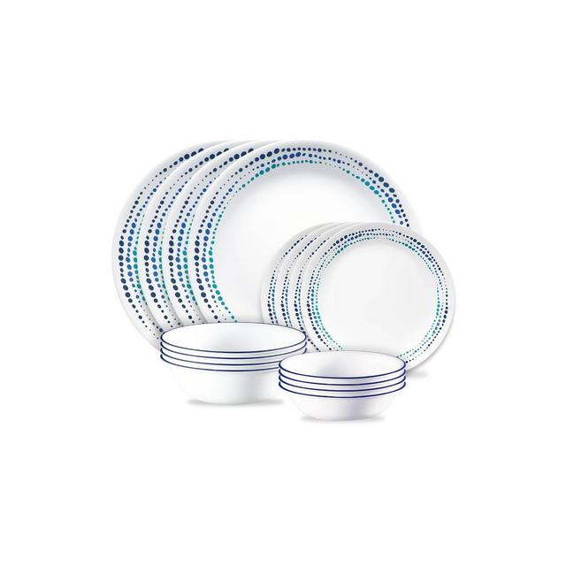 Corelle 16pc Vitrelle Ocean Blue Dinnerware Set
