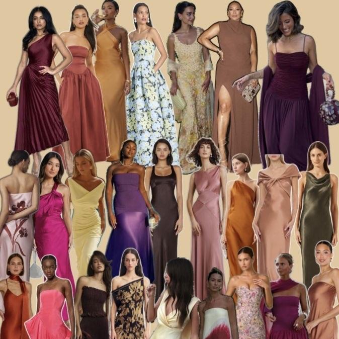 Attire suggestions for ladies, falling within the “Garden Formal” theme!