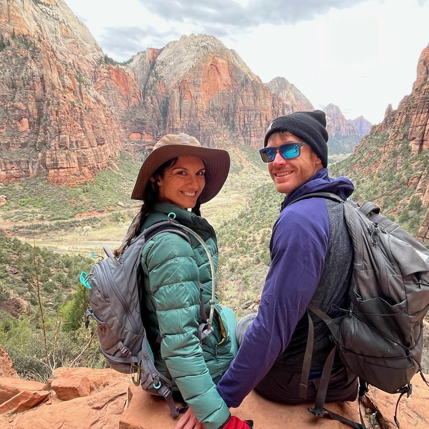 March 2024: Our first big road trip. This was hiking Angels Landing at Zion National Park