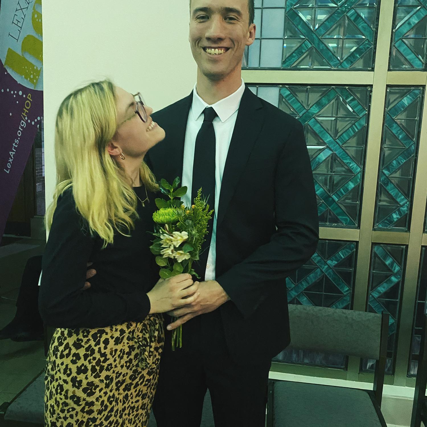 Michael’s senior voice recital, about a month into dating, April 2022