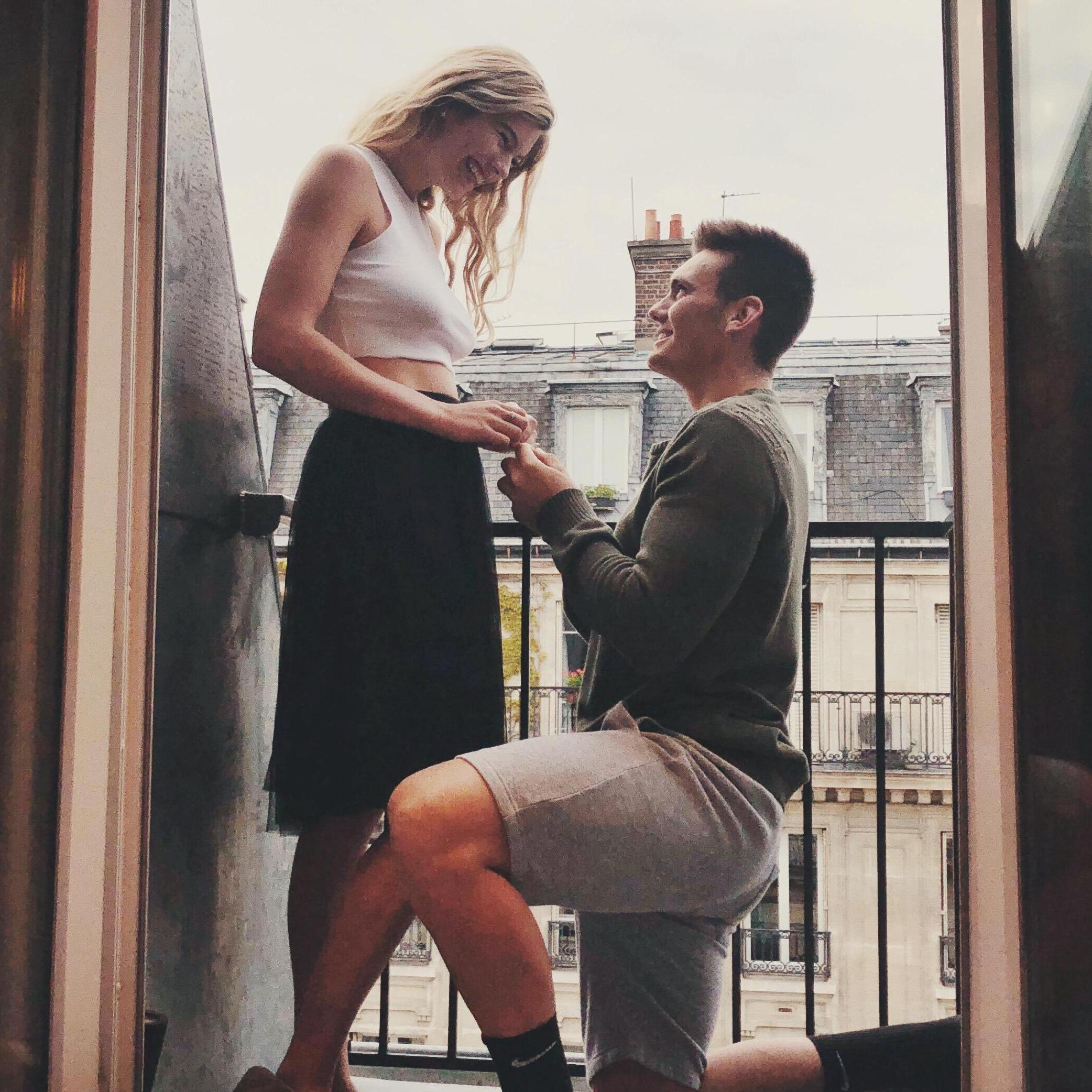 He proposed in Paris!