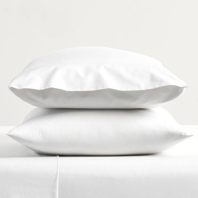 White Everyday Percale Pillowcases, King, Set of 2