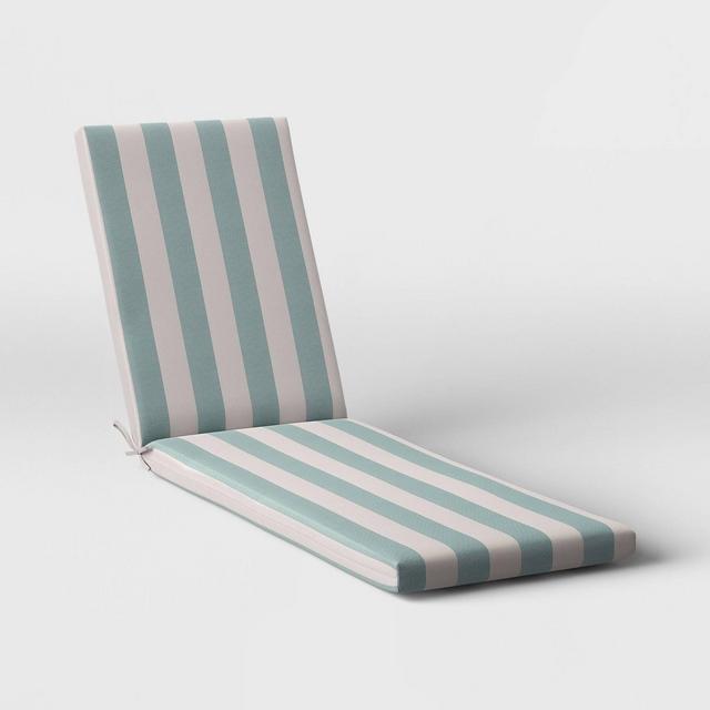 Cabana Stripe Outdoor Chaise Cushion DuraSeason Fabric™ Turquoise - Threshold™