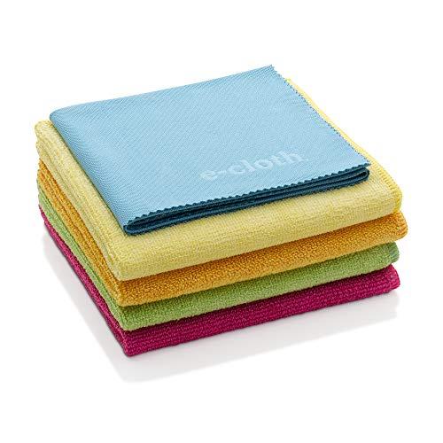 E-Cloth Microfiber Home Cleaning Starter Pack, Chemical-Free Cleaning with Just Water, 5 Cloth Set